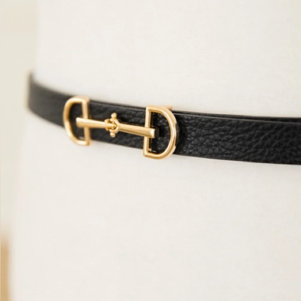 Slim Horsebit Belt, Black - Picture 1 of 4
